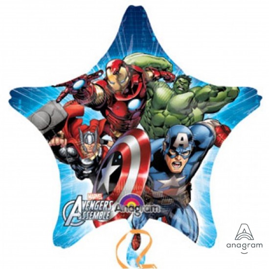 28042 29" Avengers Assemble Star Mylar Balloon (Not Inflated)