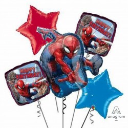 34668 Spider-Man Birthday Balloon Bouquet (Not Inflated)