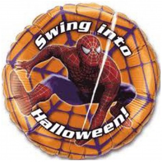 83439 18" Swing Into Halloween Spiderman Balloon (Not Inflated)