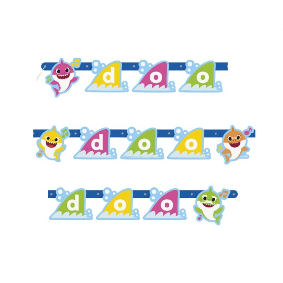 77390   Baby Shark 6ft Jointed Birthday Banner (183cm) 