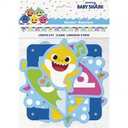 77390   Baby Shark 6ft Jointed Birthday Banner (183cm) 