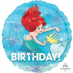 33935 18" Ariel Dream Big Happy Birthday Foil Balloon (Not Inflated)