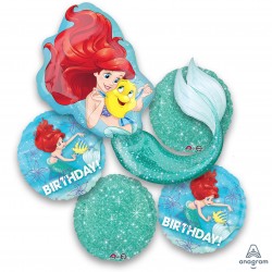 Bmeramaid Birthday Bouquet Balloon Ariel Dream Big Foil Balloon   (Not Inflated)