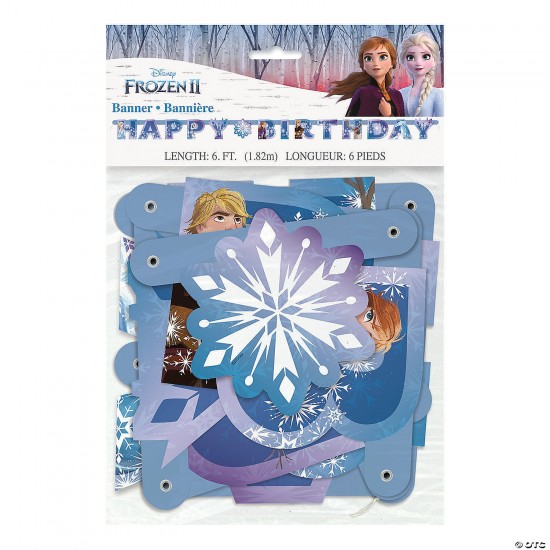 77310    Frozen Jointed 6ft. Happy Birthday Banner (183cm) 6FEET