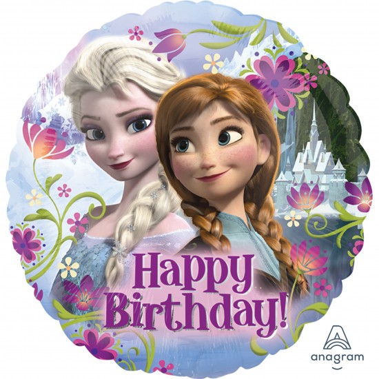 29009 18" Disney Frozen Birthday Mylar Balloon (Not Inflated)