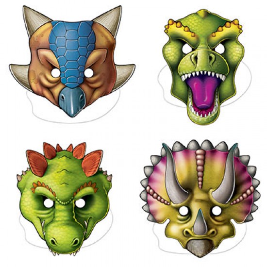 60850 Dinosaur Masks 4ct