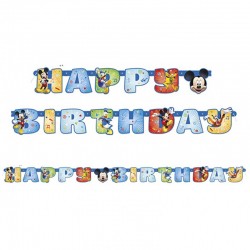 59866  Mickey Mouse Jointed 6ft. Happy Birthday Banner 6ft.  (183cm) 6FEET