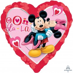 25617 18" Mickey & Minnie Heart Balloon (Not Inflated)