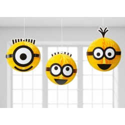 291798 Minions Hanging Honeycomb Decroations 3pcs