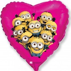 201699 18" Despicable Me Minion Party Heart Balloon (Not Inflated)