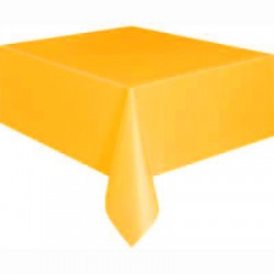 94823    Premium Yellow Reusable Plastic Table Cover 1.37m x 2.13m