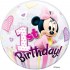 12862 22" Minnie Mouse 1st Birthday Bubble Balloon (Not Inflated)