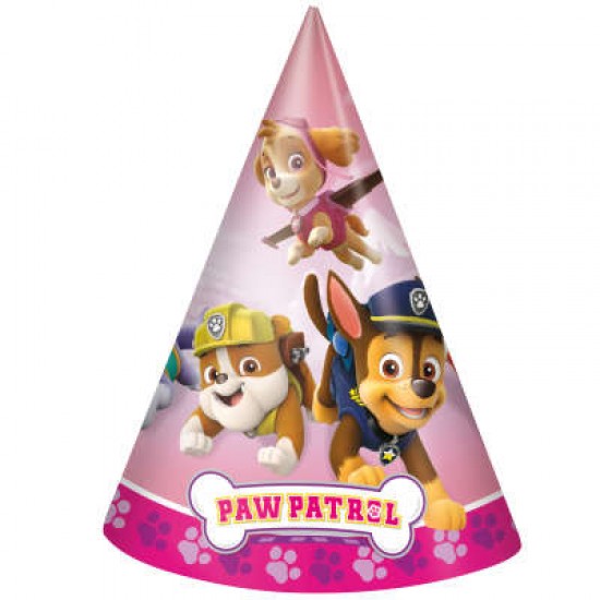 49061 PAW Patrol Pink Cone Hats 8ct