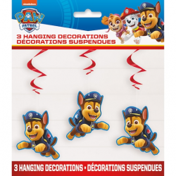 77430 PAW Patrol Hanging Swirls Decorations 3ct