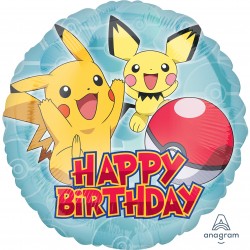 36333 18" Pokemon Happy Birthday Foil Balloon (Not Inflated) 