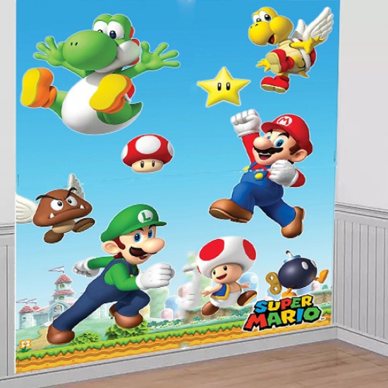 671174 Super Mario Wall Decorating Kit with 10 Photo Props